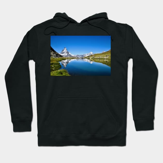 Matterhorn mirroring Swiss Alps / Swiss Artwork Photography Hoodie by RaphaelWolf